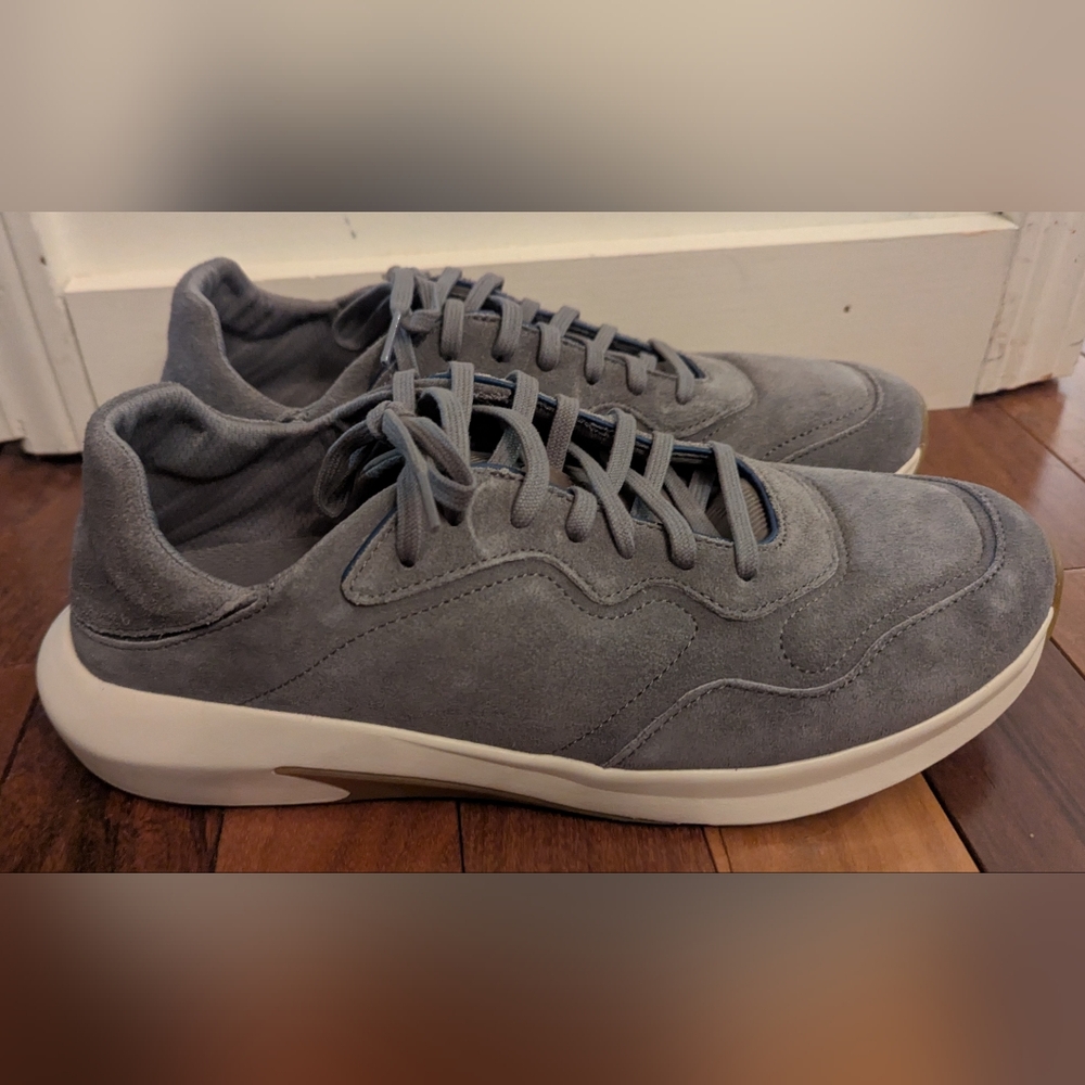 OluKai Koheo Charcoal Gray Suede Collapsible Drop-In Heel Shoes Men's Size 11 n